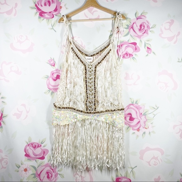 Ixiah Dresses & Skirts - NEW Free People x IXIAH Sombre Crochet Macrame Mini Dress M L